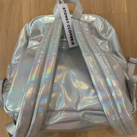 New Stoney Clover Lane Holographic Silver Backpack